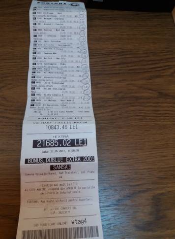 Bilete pariuri aproape castigatoare :). A pierdut 34.000 de euro la ultima faza!