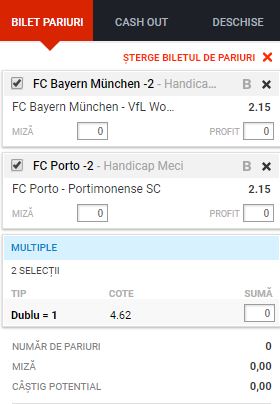 Bilete handicap 22.09.2017 | Ai o cota totala de 4,62. O joci?