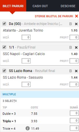 Bilete ponturi Italia 01.10.2017 | Ti-am ales trei meciuri din Serie A
