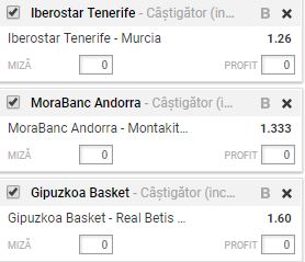 Bilete baschet 04.10.2017. Cote excelente in campionatul spaniol
