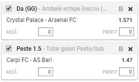 Biletul Zilei 28.12.2017 | Ponturi potrivite pentru Arsenal si Bari