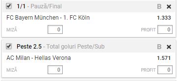 Bilet VIP 13.12.2017 | Avem motive intemeiate sa pariem pe Bayern si Milan!