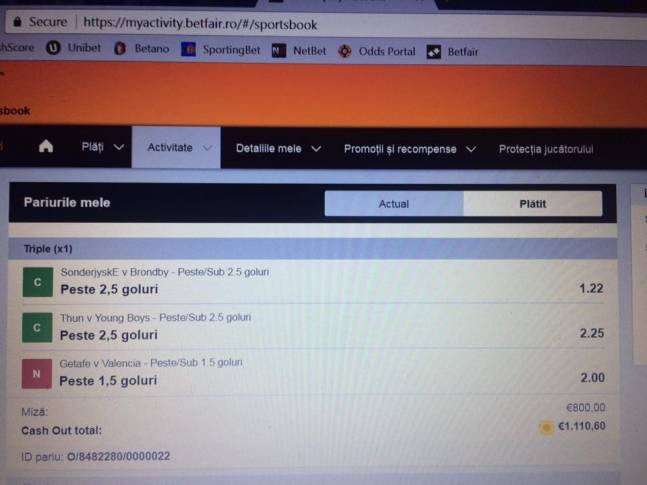 Noroc ca exista cash-out! A pus 800 de euro pe un bilet, iar un meci era gata sa-l lase fara bani de sarbatori!