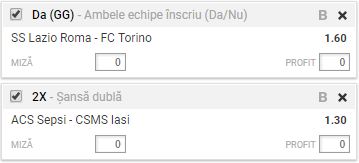 Biletul Zilei 11.12.2017. Incepem saptamana cu meciuri din Italia si Romania