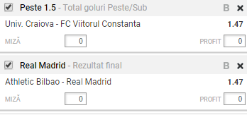 Biletul Zilei 02.11.2017. Meci tare in Liga 1 si altul in La Liga!