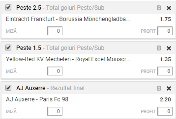 Bilet cota 5.00 26.01.2018 | Pariem pe campionatele din Germania, Belgia si Franta