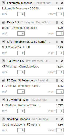 Bilet cota 100.00 22.02.2018 | Ponturi curajoase pentru Europa League