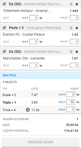 Bilet Anglia etapa 27 | Trei meciuri bune din Premier League