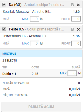 Bilet VIP 15.02.2018 | Cote numai bune de jucat în Europa League