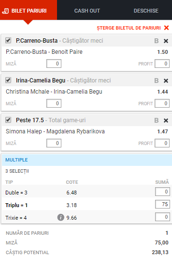 Biletul Zilei pe Tenis | Simona Halep și Irina Begu ne propun două cote excelente!
