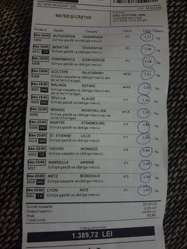 L-a scos Atalanta! Putea câștiga o sumă colosală, dar s-a ales doar cu 5.756 de RON!