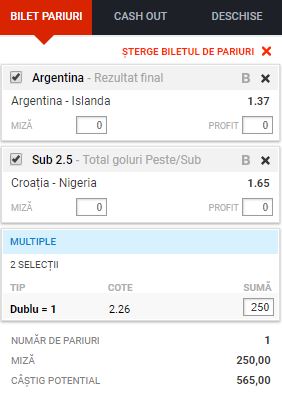 Biletul Zilei Cupa Mondiala din Rusia 16 iunie