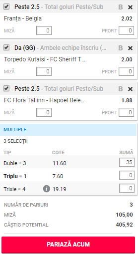 Bilet goluri 10 iulie 2018. Mizăm pe fotbal din UCL și CM 2018