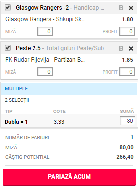 Biletul Zilei 12 iulie 2018. Singurele ponturi ”safe” din Europa League