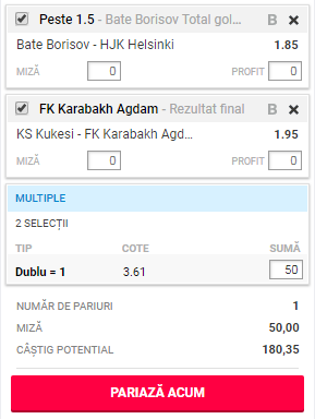Biletul Zilei 25 iulie 2018. Meciuri din Liga Campionilor pe biletul nostru