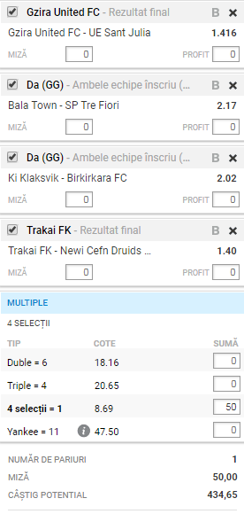 4 Ponturi Pariuri Europa League (5 iulie). Mizam pe echipele mici