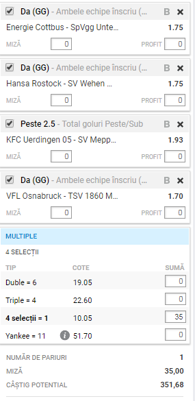 Biletul Zilei pe goluri, 08 august 2018. 4 Ponturi din Bundesliga 2