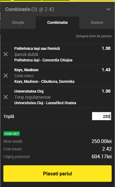 Biletul Zilei Unibet 03.09.2018. Primul tichet al săptămânii