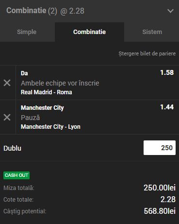 Biletul Zilei Unibet 19.09.2018. Pariem pe R. Madrid şi Man. City