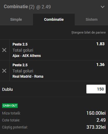 2 bilete pariuri pe goluri din Champions League 19.09.2018