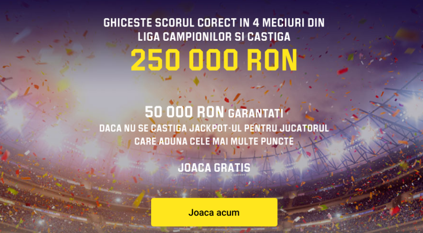 Campionatul de scoruri pe Champions League e Online! Premii de 250.000 de RON. Participă gratuit!
