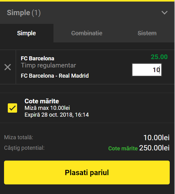 Promoția momentului: cote mărite la Barcelona - Real Madrid: 25,00 pentru 1, X sau 2