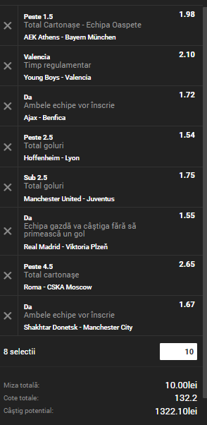 8 ponturi din Champions League. Cota mare de neratat: 2.65