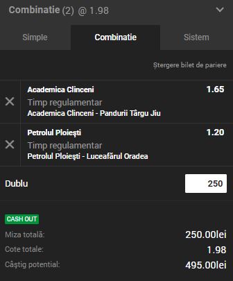 Biletul Zilei Unibet 09.10.2018. Pariem pe Liga 2 din România