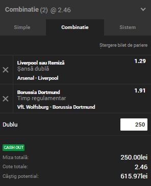 Biletul Zilei Unibet 03.11.2018. Ne dublăm banii cu Liverpool şi Dortmund
