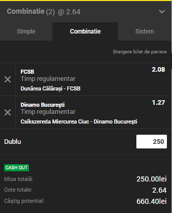 Biletul Zilei Unibet 01.11.2018. Pariem pe FCSB şi Dinamo