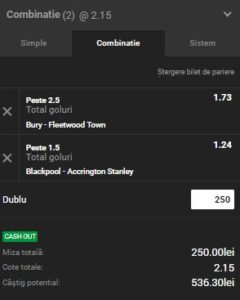 Biletul Zilei Unibet 13.11.2018. Ne dublă banii cu EFL Trophy