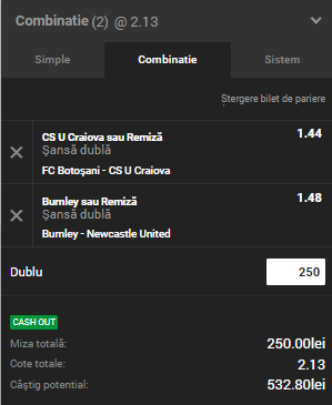 Biletul Zilei Unibet 26.11.2018. Două ponturi din Liga 1 şi Premier League