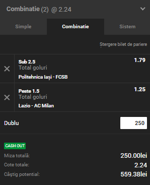 Biletul Zilei Unibet 25.11.2018. Două ponturi tari şi-o cotă de 2,24