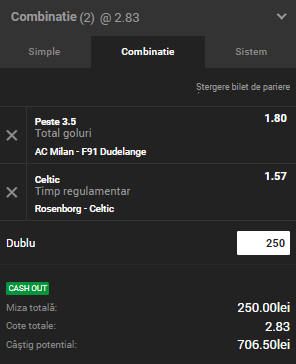 Biletul Zilei Unibet 29.11.2018. Cele mai tari ponturi din Europa League (CÂŞTIGĂTOR)