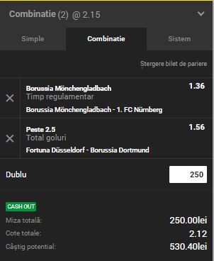 Biletul Zilei Unibet 18.12.2018. Două ponturi pariuri din Bundesliga