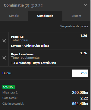 Biletul Zilei Unibet 03.12.2018. Cele mai tari două ponturi pentru luni