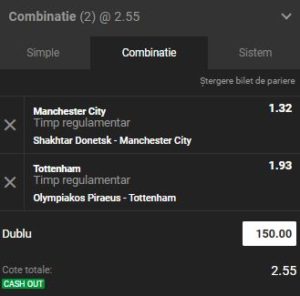 Biletul Zilei 18 septembrie. Două ponturi pariuri profitabile din Champions League