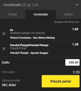 Biletul Zilei 16 septembrie. Pariem pe Viitorul - Gaz Metan şi Petrolul - Sportul Snagov