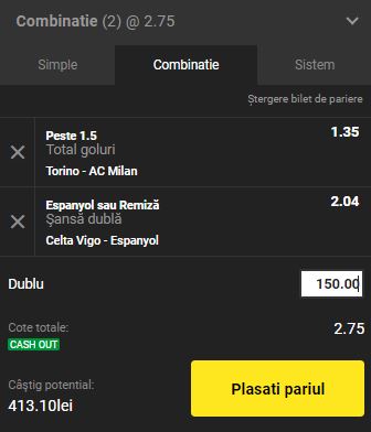 Biletul Zilei 26 septembrie. Ponturi pariuri din Serie A şi LaLiga