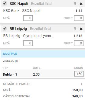 Biletul Zilei 2 octombrie. Pariem pe o cotă beton din Champions League