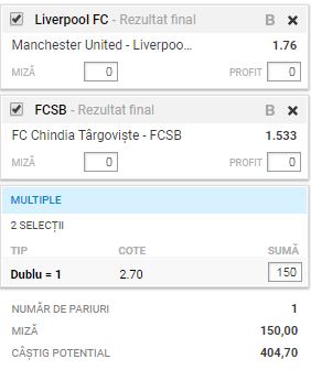 Biletul Zilei 20 octombrie 2019. Dublăm banii cu Liverpool şi FCSB