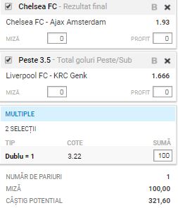 Biletul Zilei 5 noiembrie 2019. Ne triplăm banii cu două ponturi din Champions League