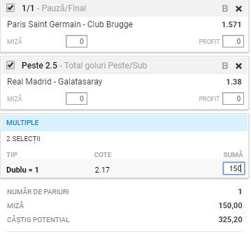 Biletul Zilei 6 noiembrie 2019. Facem profit din Champions League