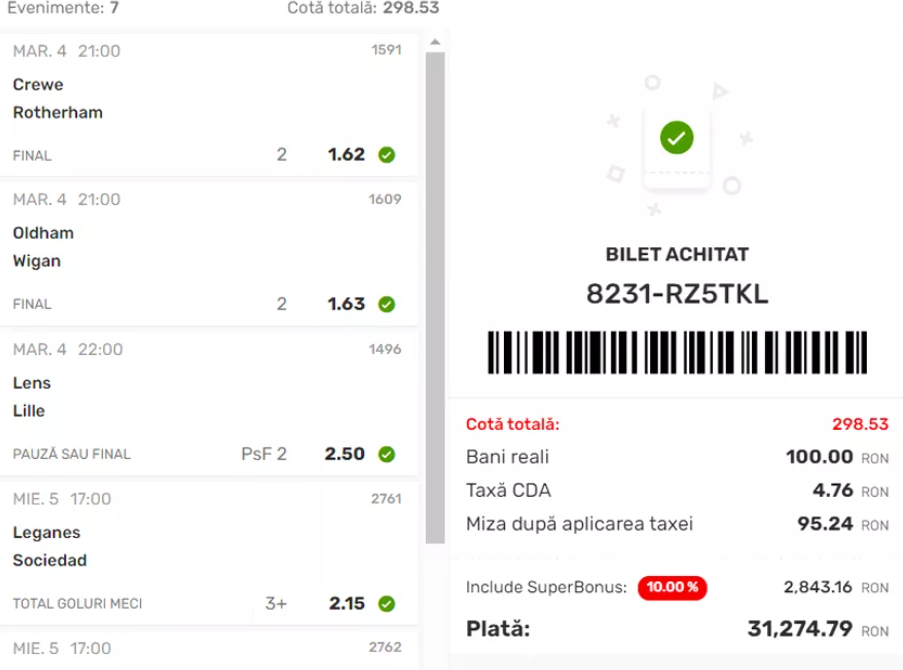 Câștigul anului în Craiova la pariuri. Biletul norocos încasat de un oltean la Superbet